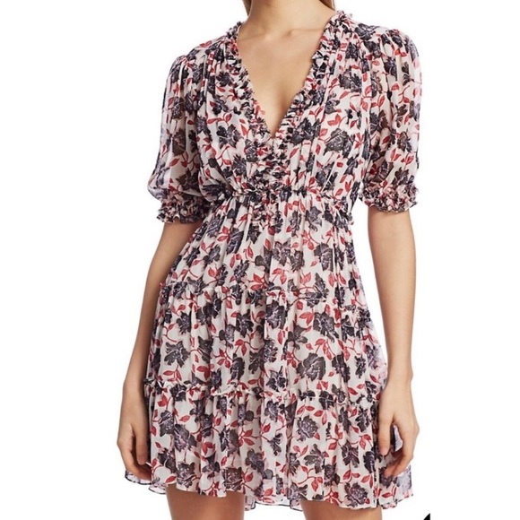 cinq a sept Dresses & Skirts - Like New Floral Ruffled Mini Dress